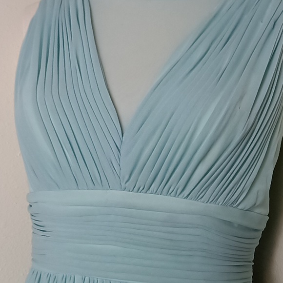 RSVP Baby Blue Sleeveless Summer Semi Casual Full Length Dress - Picture 3 of 8